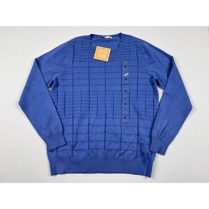 NONI B Blue Check Design Jumper Sweater Knitwear Top Size‎ S New With Tags